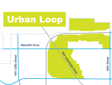 Map of the Urban Loop section of Urbandale