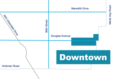 Map of Urbandale's Downtown District