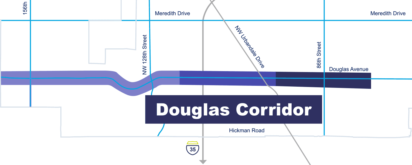 Map of Douglas Avenue and Douglas Parkway